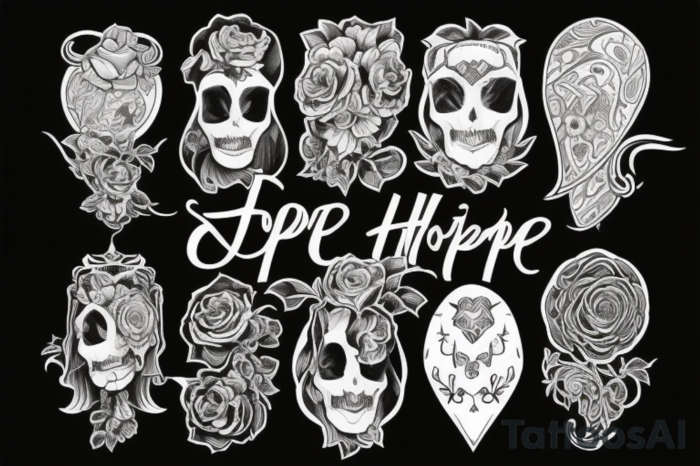 Тату с огнем и надписью hope на кисти tattoo idea