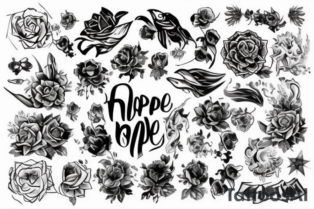 Тату с огнем и надписью hope на кисти tattoo idea