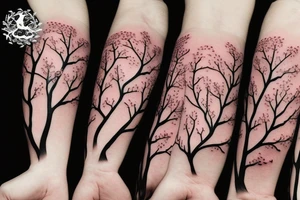 intertwined branches of cherry blossoms tattoo idea