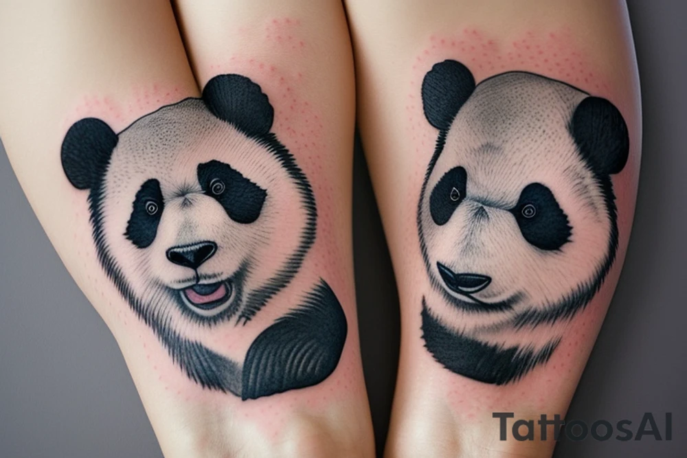 Black panda tattoo idea