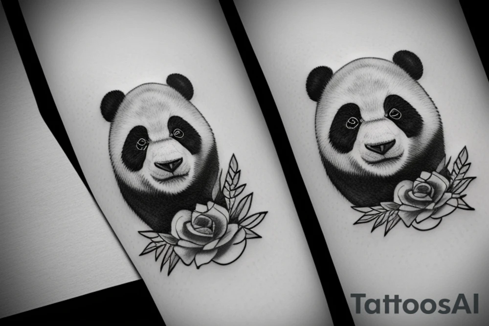 Black panda tattoo idea