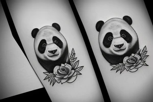 Black panda tattoo idea