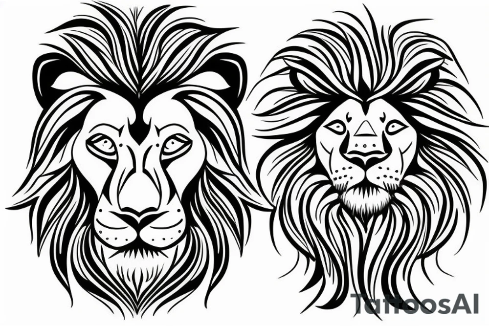 simple lion tattoo idea