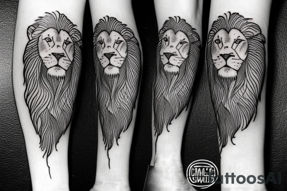 simple lion tattoo idea