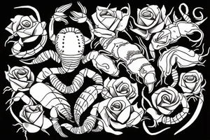 Scorpion with roses tattoo idea