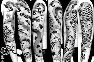 Japanese sleeve with dragon tattoo idea