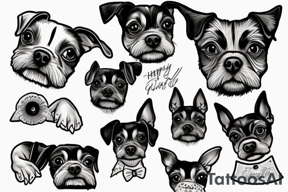 Happy toy-terrier tattoo idea