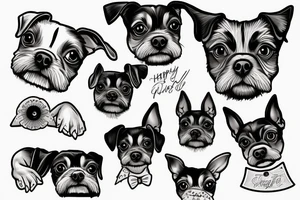 Happy toy-terrier tattoo idea