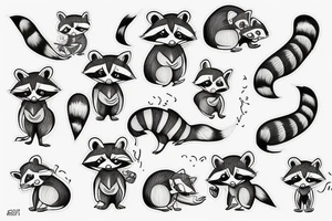 tiny racoon tattoo idea