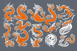 orange dragon tattoo idea
