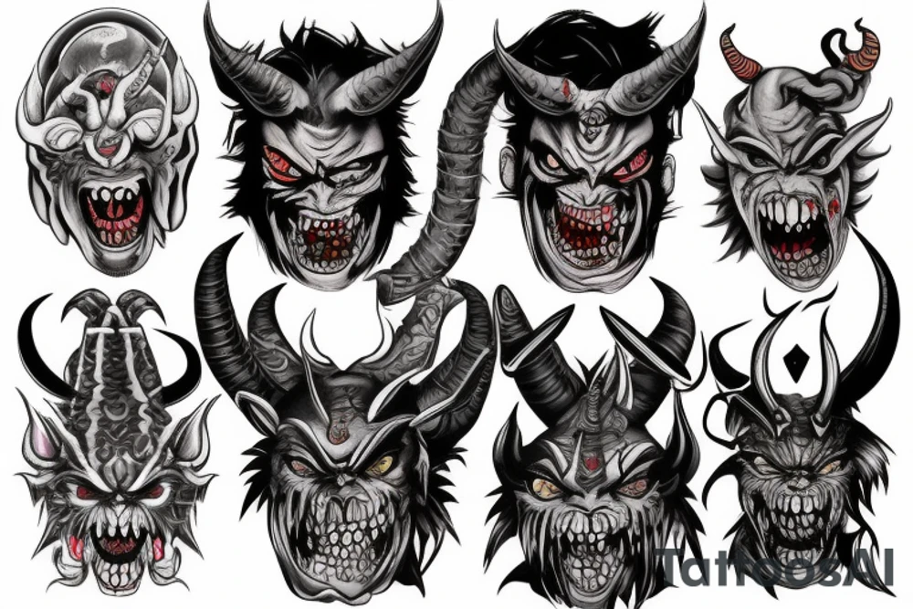 demon Oni tattoo idea