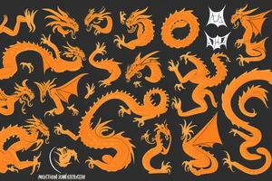 orange dragon tattoo idea
