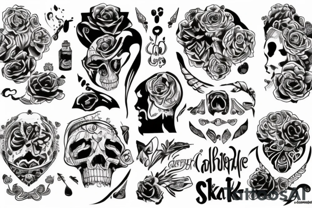 сакура и японские замки tattoo idea