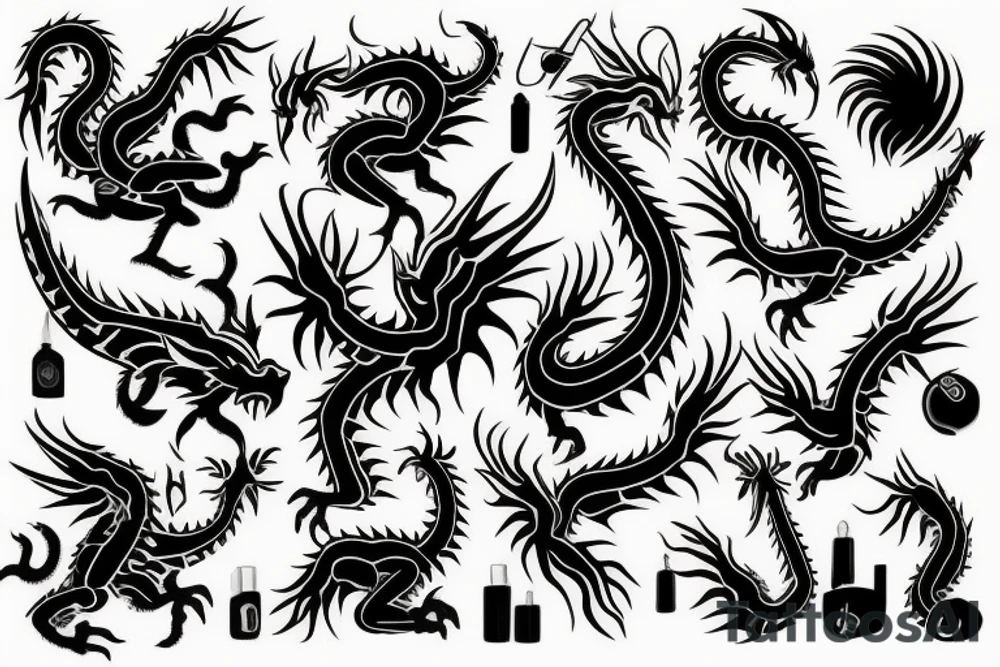 orange dragon tattoo idea
