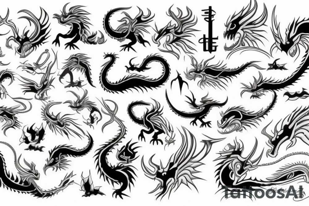 orange dragon tattoo idea