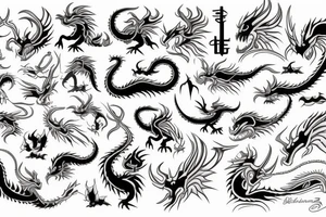 orange dragon tattoo idea