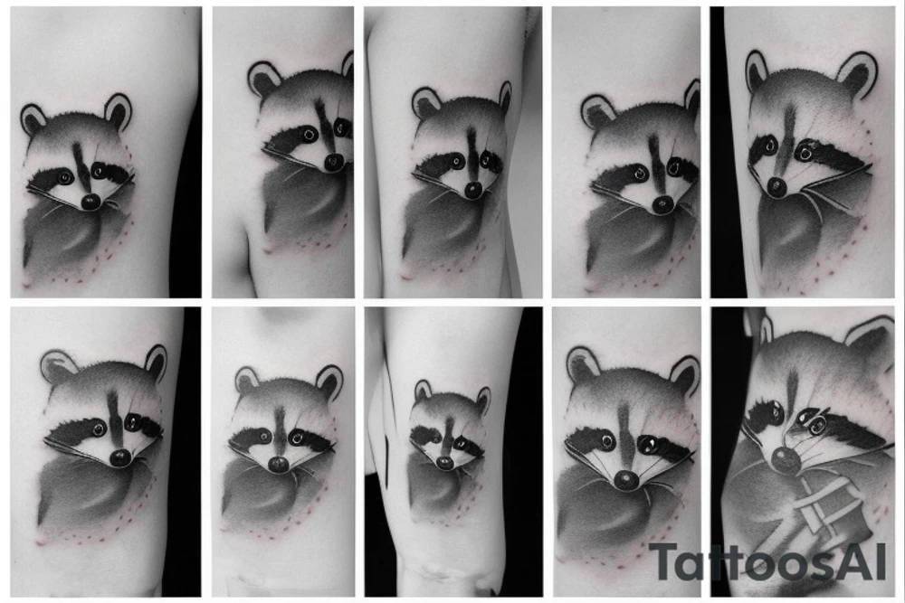 tiny realistic racoon tattoo idea