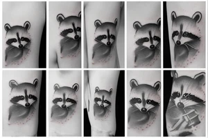 tiny realistic racoon tattoo idea