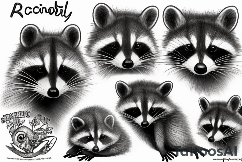 tiny realistic racoon tattoo idea