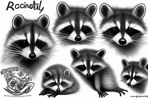 tiny realistic racoon tattoo idea