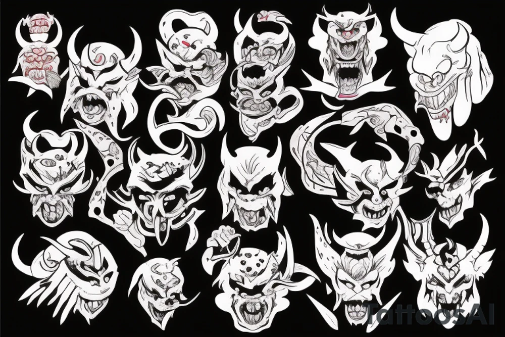 demon Oni tattoo idea