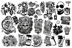 Колючки к надписью wake up tattoo idea