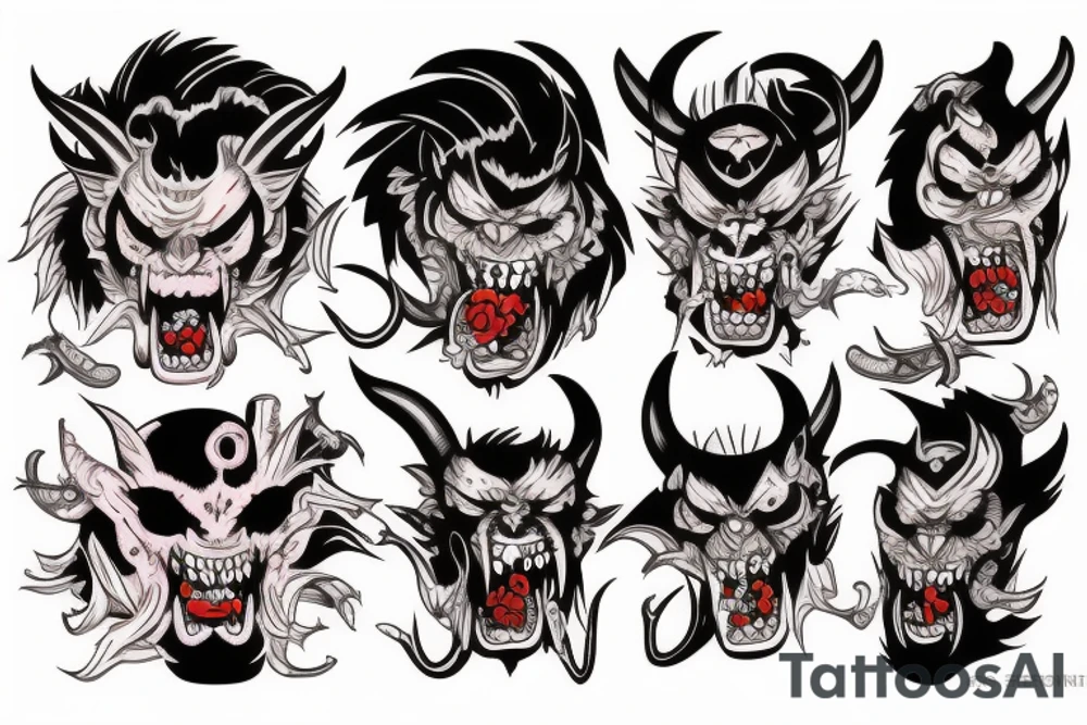 demon Oni tattoo idea