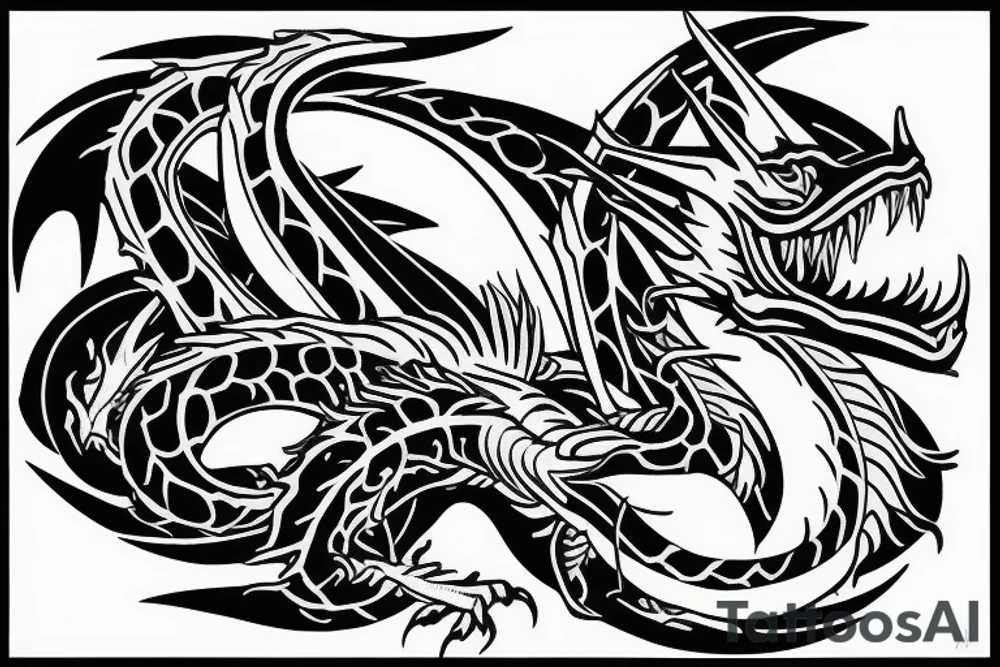 Dragon on a chest tattoo idea
