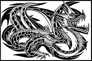 Dragon on a chest tattoo idea