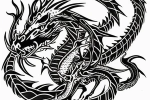 Dragon on a chest tattoo idea