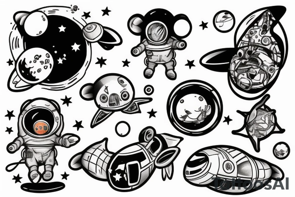 mouse astronaut tattoo idea