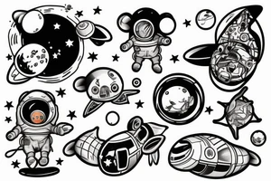 mouse astronaut tattoo idea