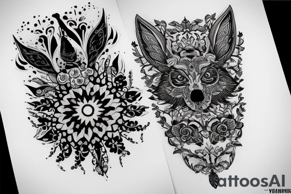 Казак на коне держит летучую мышь за лапу tattoo idea
