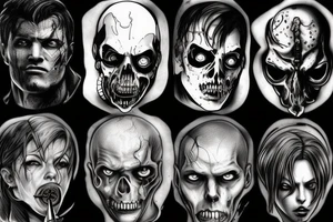 All antagonists from resident evil in one picture tattoo idea