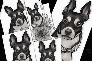 Happy russian toy terrier tattoo idea