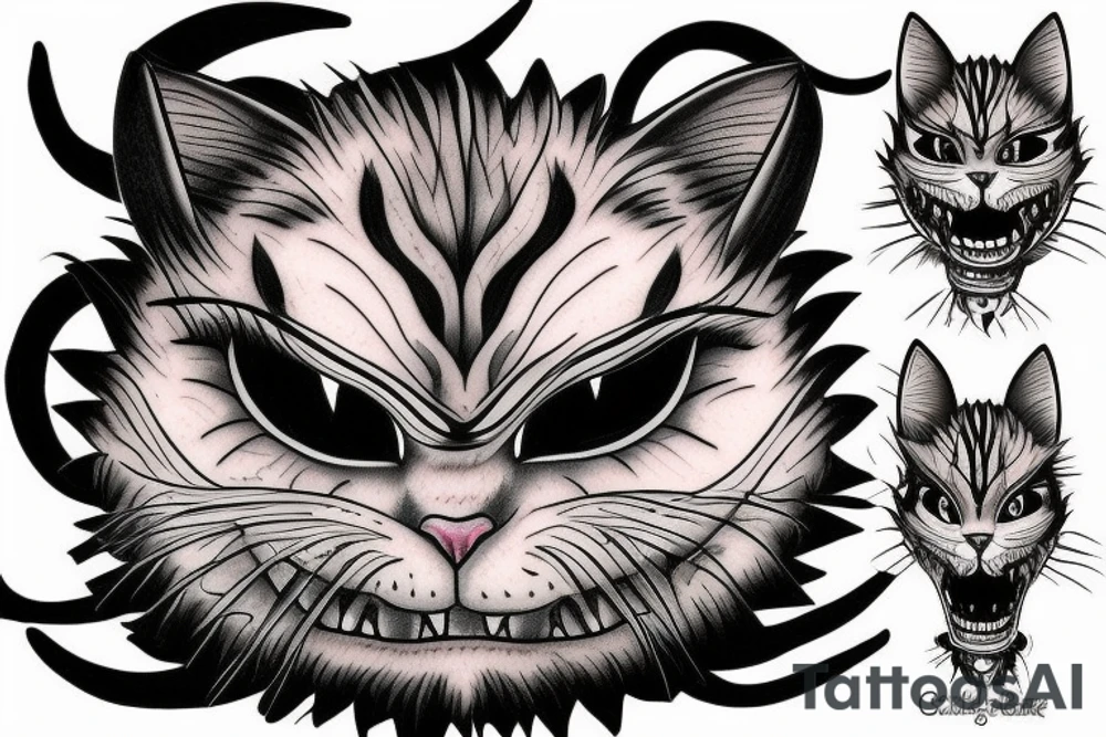 Cheshire cat from hell tattoo idea