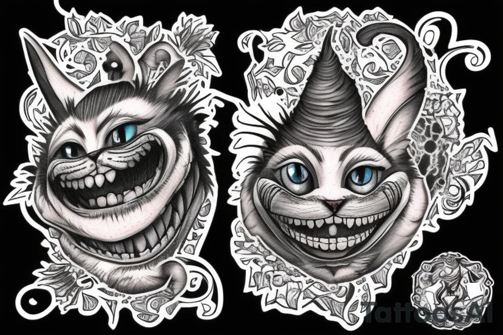 Cheshire cat from hell tattoo idea
