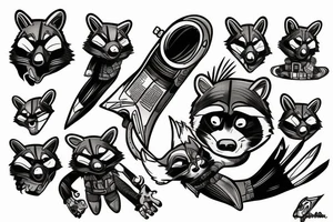 rocket raccoon from guardians of the galaxy tattoo idea