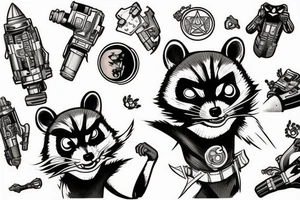 rocket raccoon from guardians of the galaxy tattoo idea