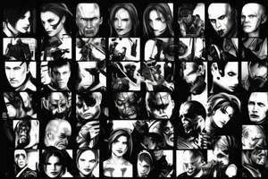 All antagonists from resident evil in one picture tattoo idea