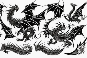 Dragon with big wings tattoo idea