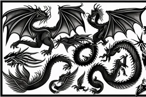 Dragon with big wings tattoo idea