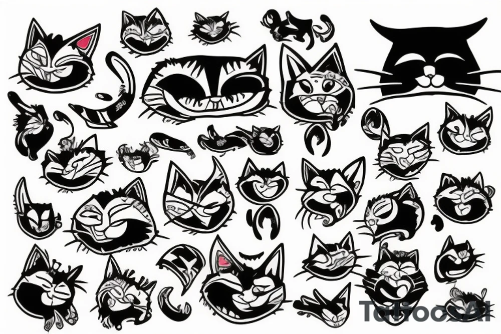 wild mad cat tattoo idea