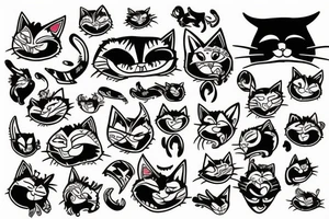 wild mad cat tattoo idea