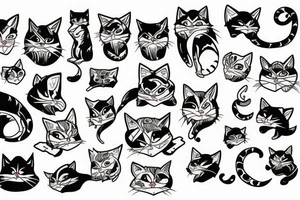 wild mad cat tattoo idea