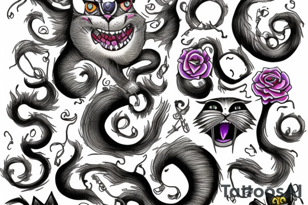 Cheshire cat from hell tattoo idea