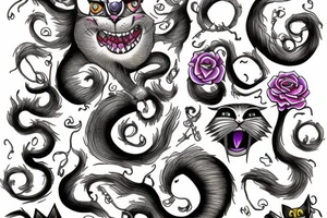 Cheshire cat from hell tattoo idea