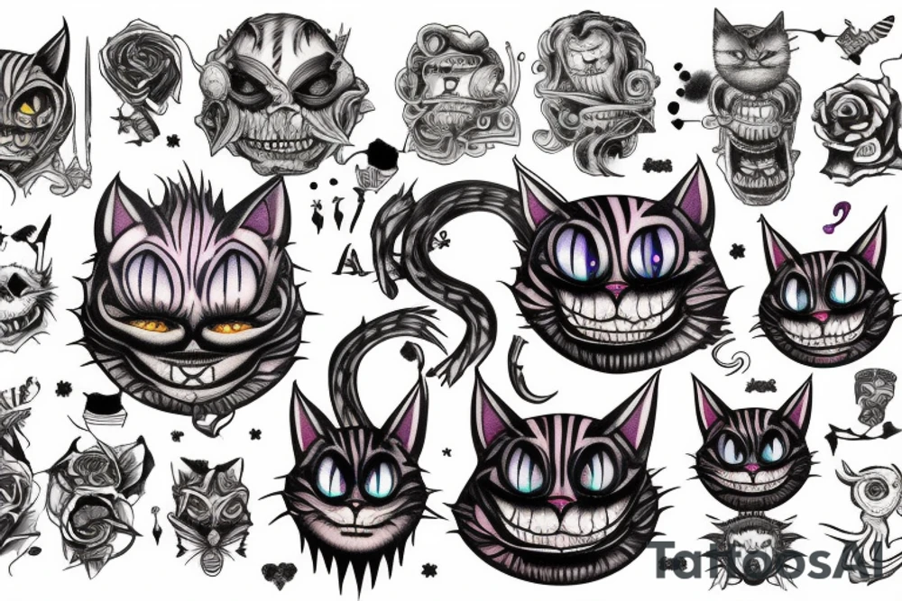 Cheshire cat from hell tattoo idea