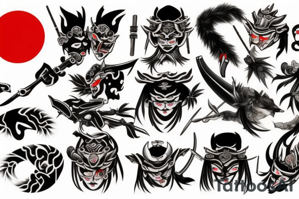 Japan warrior tattoo idea