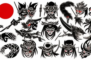 Japan warrior tattoo idea